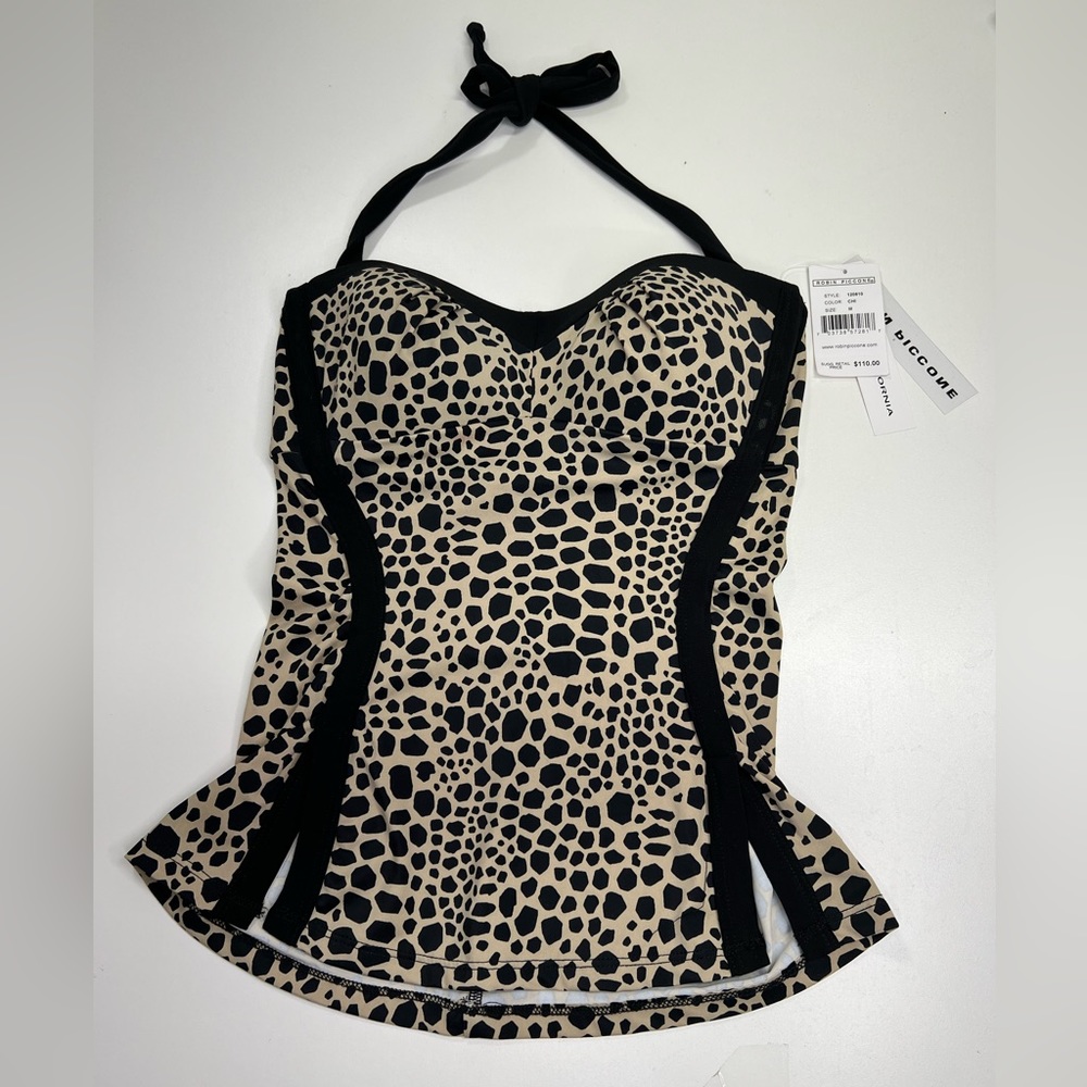Robin Piccone Bustier Tankini Halter Swim Top Size Medium New